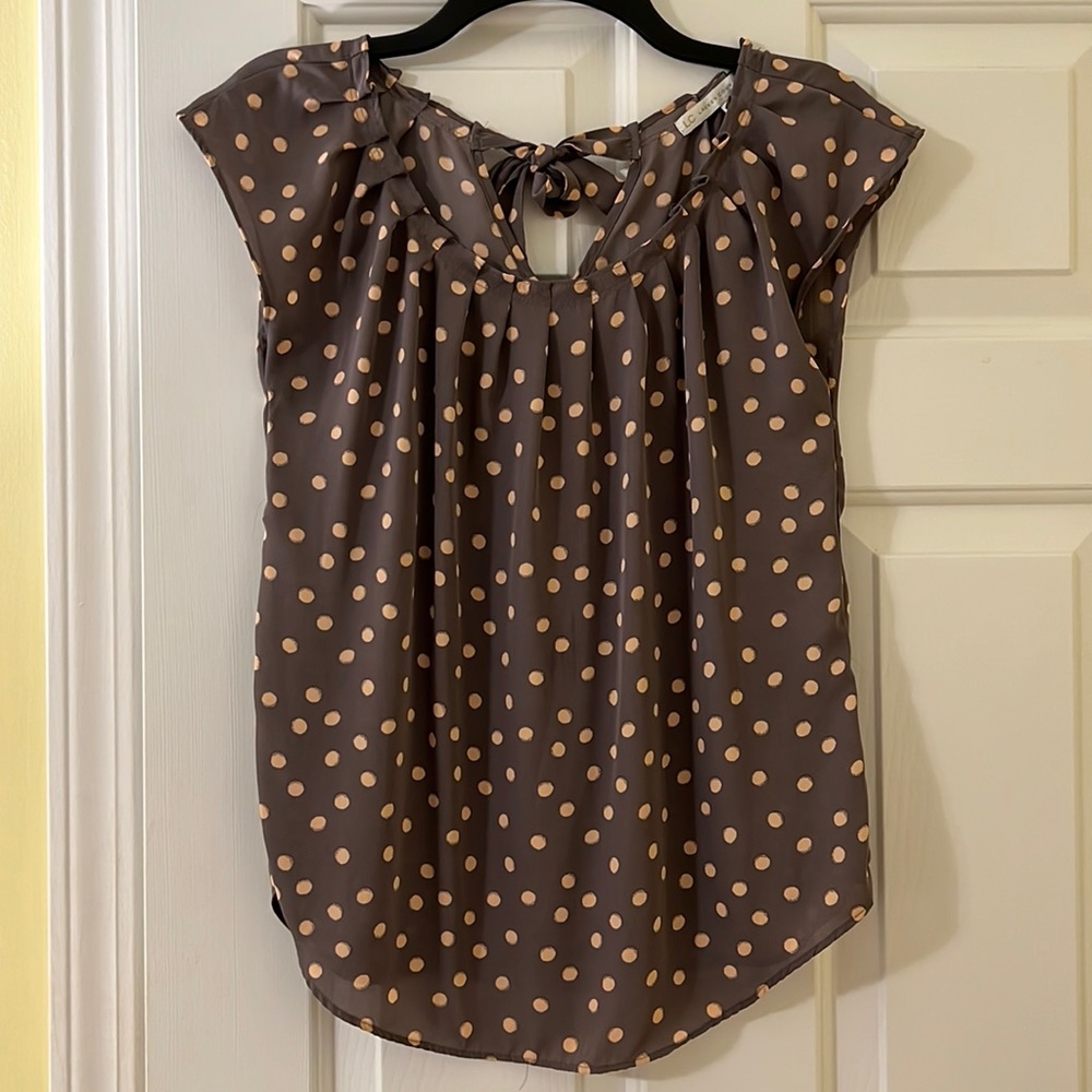 LC Lauren Conrad Sleeveless Polka Dot Blouse, size xs